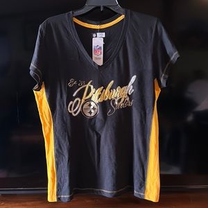 NFL Pittsburgh Steelers t-shirt XL iridescent lettering NWT